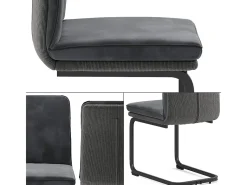 Silla basculante antracita 49x63.5x95.5 eleganza