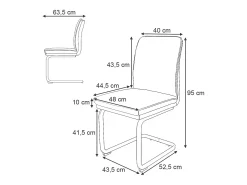 Silla basculante antracita 49x63.5x95.5 eleganza