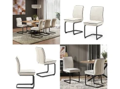 Silla basculante beige 49x63.5x95.5 eleganza