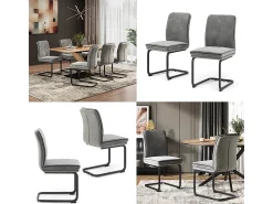 Silla basculante gris claro 49x63.5x95.5 eleganza