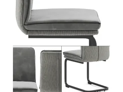Silla basculante gris claro 49x63.5x95.5 eleganza
