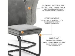 Silla basculante gris claro 49x63.5x95.5 eleganza