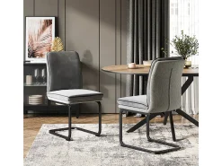 Silla basculante gris claro 49x63.5x95.5 eleganza