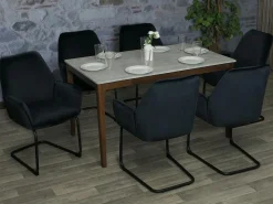 Silla basculante MCW-G67, azul antracita