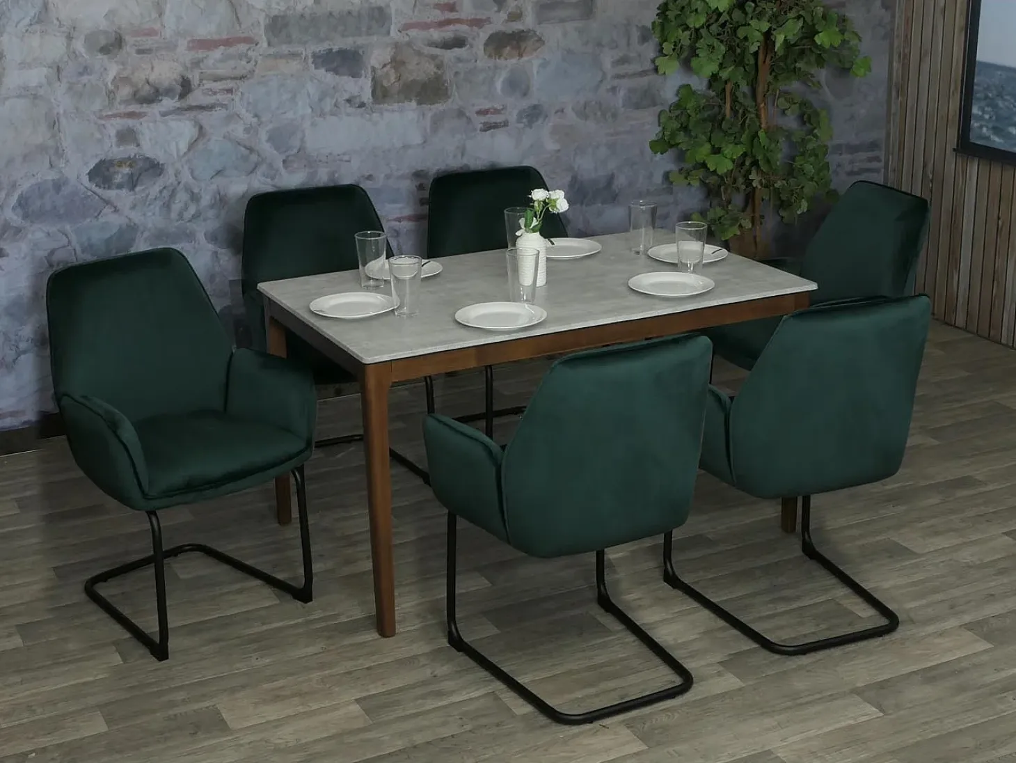 Silla basculante MCW-G67 (juego de 6), verde