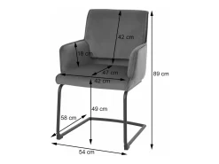Silla basculante MCW-N60, gris oscuro