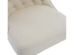 Silla beige - Silla con acabado remachado y patas de madera maciza - terciopelo