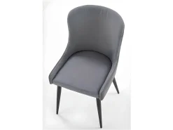 Silla bimaterial gris con patas de metal Steel negro