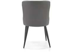 Silla bimaterial gris con patas de metal Steel negro