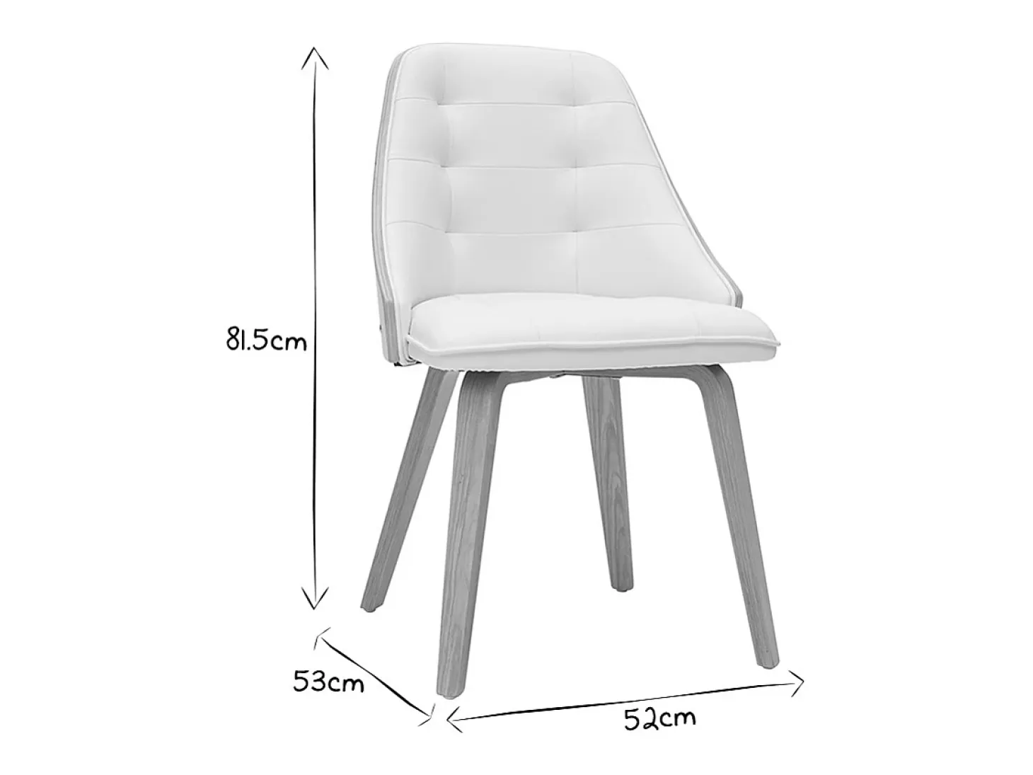 Silla blanca y madera clara FLUFFY
