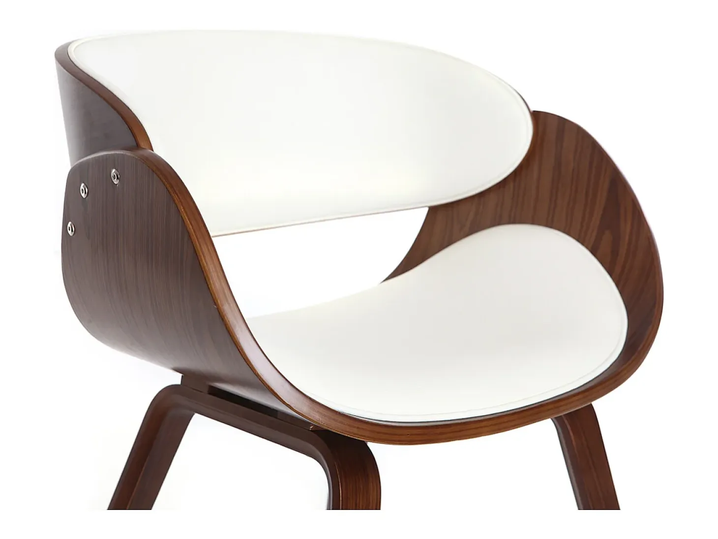 Silla blanca y madera oscura nogal BENT