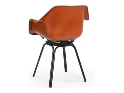 Silla bridge giratoria de cuero L44 cm ROCKIE - Marrón