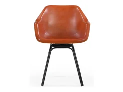 Silla bridge giratoria de cuero L44 cm ROCKIE - Marrón