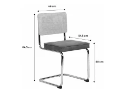 Silla cantilever con respaldo efecto ratán, set de 2 pardo