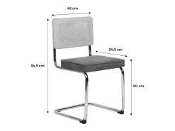 Silla cantilever con respaldo efecto ratán, set de 2 marrón
