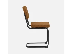 Silla cantilever de borreguito texturizado, set de 2 ocre