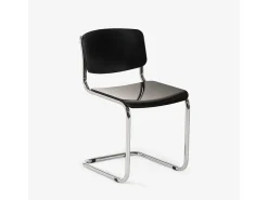 Silla cantilever para comedor, reuniones, oficina de diseño moderno Erys Light - Negro