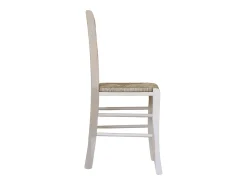 Silla Capri de madera cruda para pintar con asiento de paja