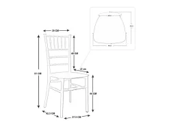 Silla Chiavari blanca modelo reforzado con innovador cojín antideslizante
