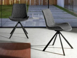 Silla comedor tapizada tela gris 4071 ANGEL CERDA