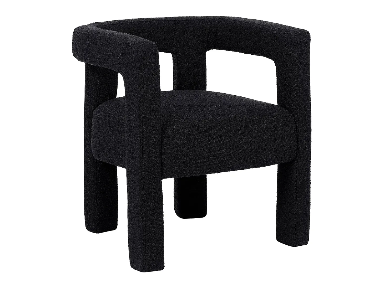 Silla con brazos de tela bouclé y metal - Negro - SOFANA de Pascal MORABITO
