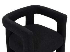 Silla con brazos de tela bouclé y metal - Negro - SOFANA de Pascal MORABITO