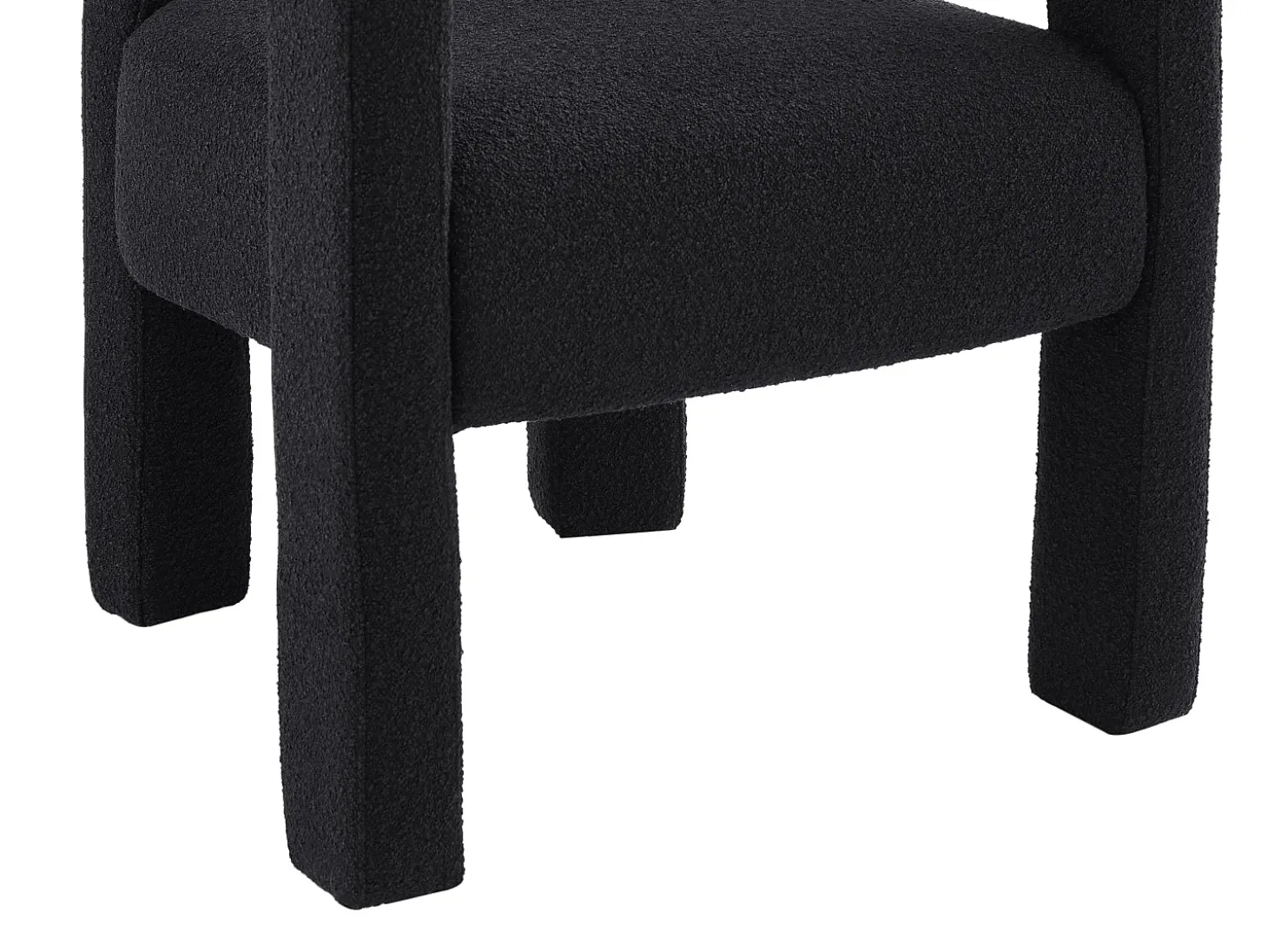 Silla con brazos de tela bouclé y metal - Negro - SOFANA de Pascal MORABITO