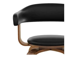 Silla con reposabrazos de cuero sintético negro - Harold