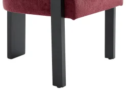 Silla con reposabrazos en tela bouclé y madera de hevea negra - Burdeos - LIVELIA