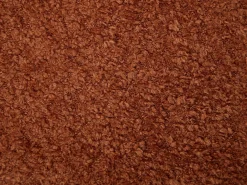 Silla con reposabrazos en tela bouclé y madera de hevea - Terracota y negro - LIVELIA