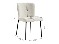 Silla con revestimiento Bouclé para comedor color Ecru. Colección LISE