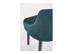 Silla contemporánea de terciopelo verde oscuro con patas de madera maciza LENNY