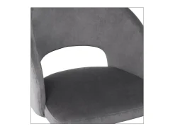 Silla contemporánea de terciopelo gris con patas de metal negro FERGIE