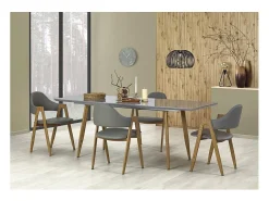 Silla contemporánea Scotia de madera y gris