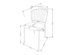 Silla de acero de 47 x 49 cm