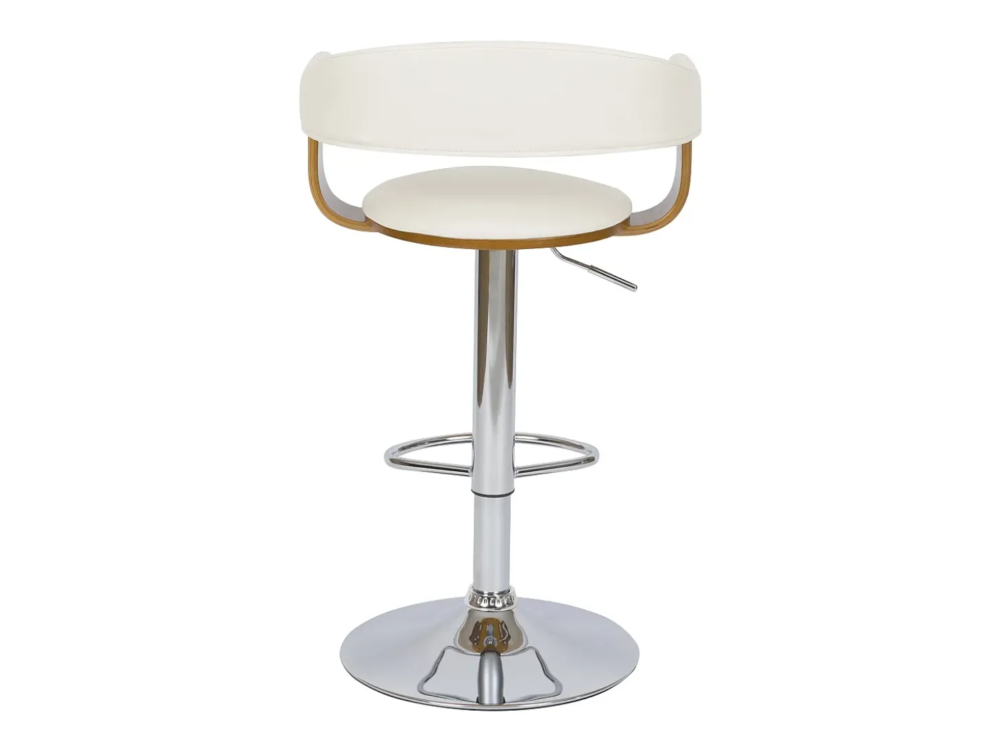 Silla de bar ajustable 62/84 cm en cuero artificial blanco - Harold