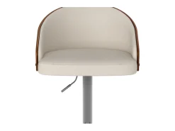 Silla de bar ajustable 63/84 cm en tejido beige - Carmelo