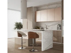 Silla de bar ajustable 63/84 cm en tejido beige - Carmelo