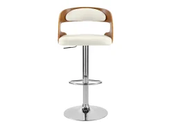 Silla de bar ajustable 62/84 cm en cuero artificial blanco - Louis