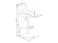 Silla de bar BOHORT de terciopelo negro