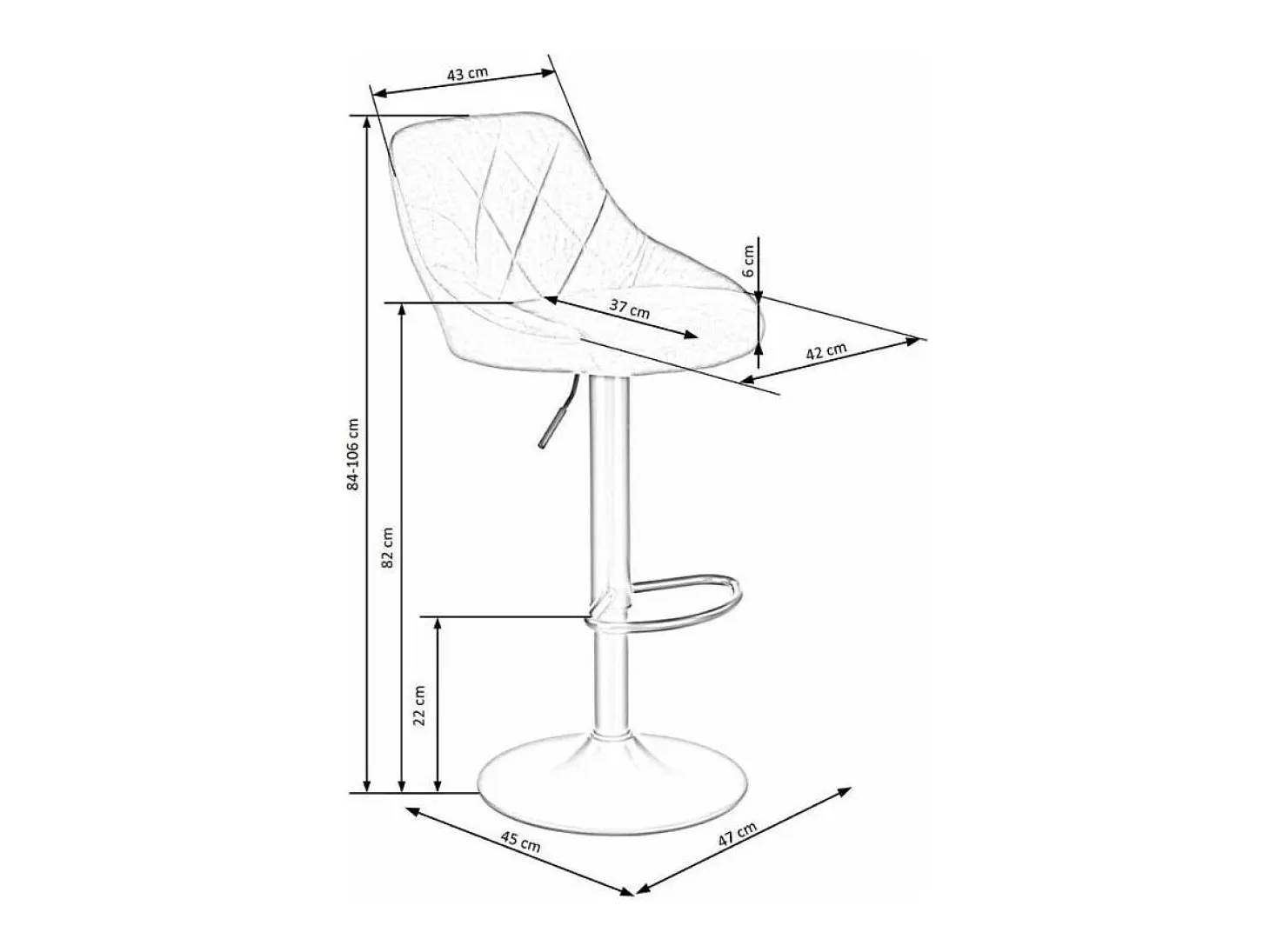 Silla de bar BOHORT de terciopelo negro