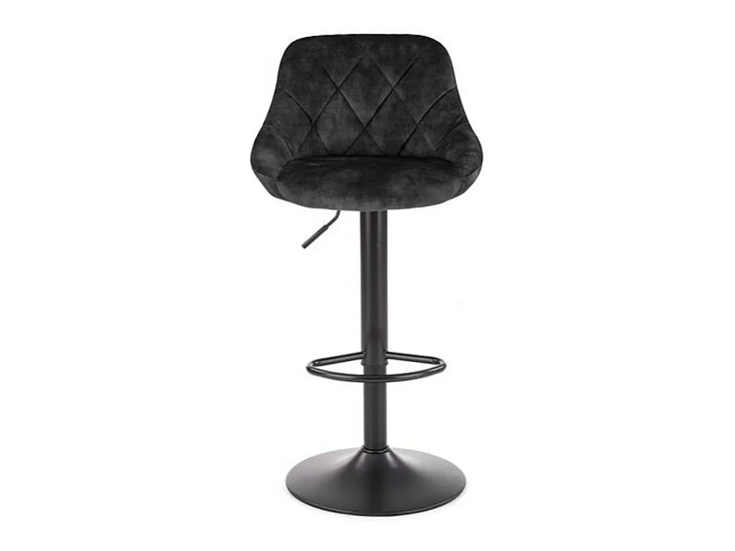Silla de bar BOHORT de terciopelo negro