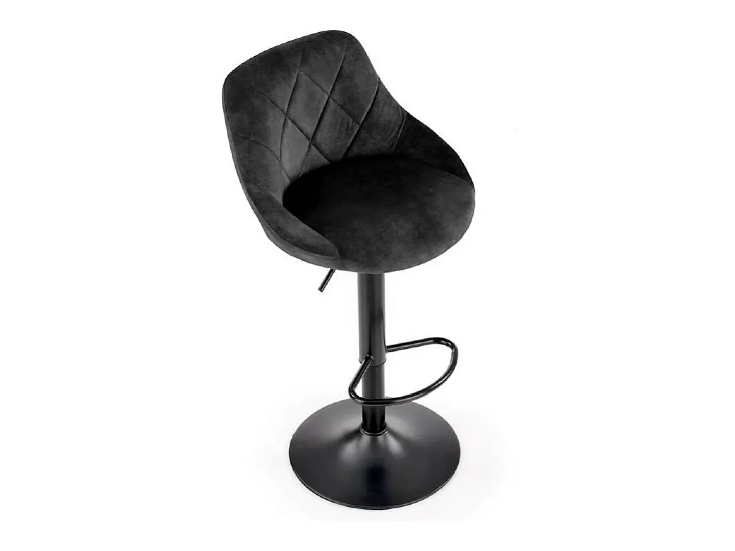 Silla de bar BOHORT de terciopelo negro