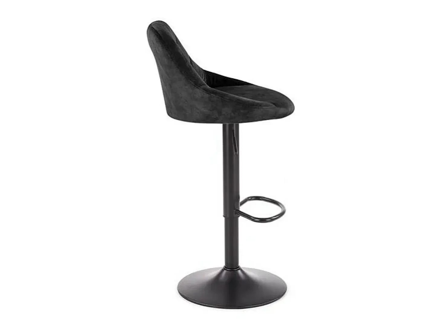 Silla de bar BOHORT de terciopelo negro