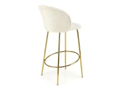 Silla de bar de diseño color crema con estructura de metal dorado Rodéo
