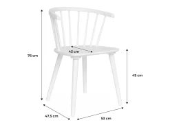 Silla de bar de madera, set de 4 natural