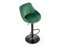 Silla de bar de terciopelo verde con estructura de metal negro BOHORT