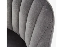 Silla de bar de terciopelo gris con patas de madera maciza LIMPIA