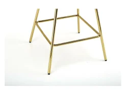 Silla de bar de terciopelo gris con estructura de metal dorado Anaïs
