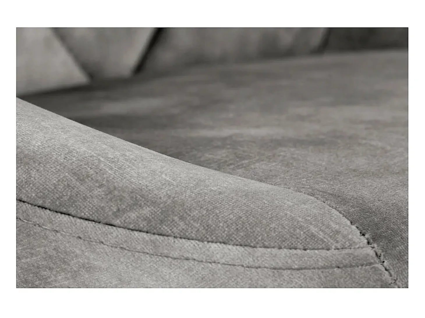 Silla de bar de terciopelo gris con estructura de metal negro BOHORT